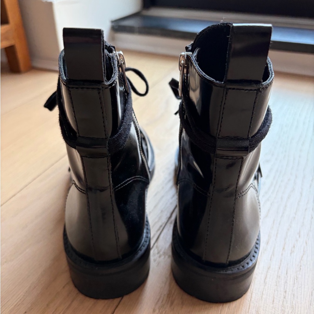 All Saints Black Lace-Up Ankle Boots - Picture 4 of 8